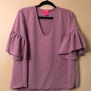 Catherine Maldrino Purple Peplum Sleeve Blouse